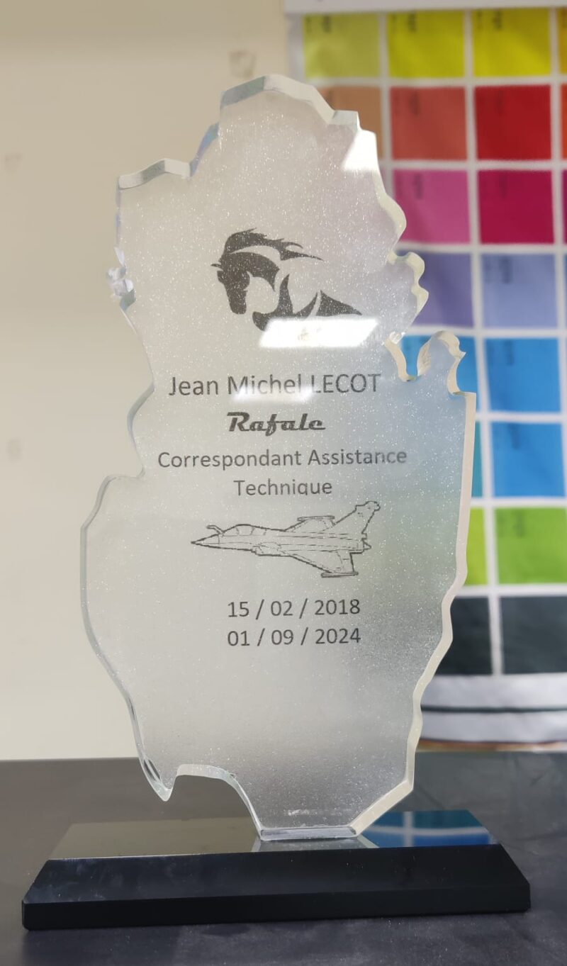 Custom Laser Cut Crystal Award Plaque